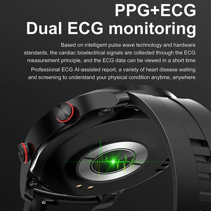 2024 New Bluetooth Call Smartwatch for Men – 360x360 HD Display, Heart Rate, ECG+PPG, Fitness Tracker for Huawei