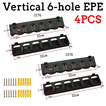 4/2PCS Fishing Rod Holder Rack - Wall Mount Vertical Storage Organizer for Garage & Fishing Pole Collection
