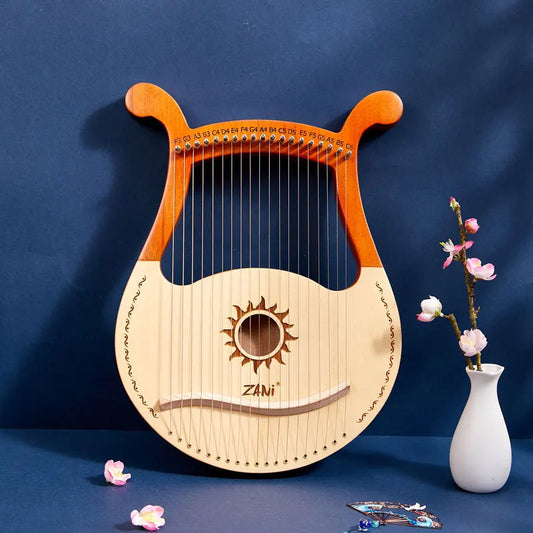 Lyre Harp 19-String – High-Quality Mahogany Musical Instrument with Spare Strings