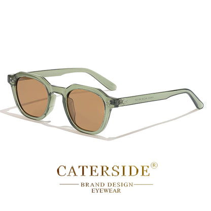 CATERSIDE Retro Polarized Sunglasses – Ultralight TR90 Frame Polygon Style for Men & Women, High-Quality Travel Eyewear