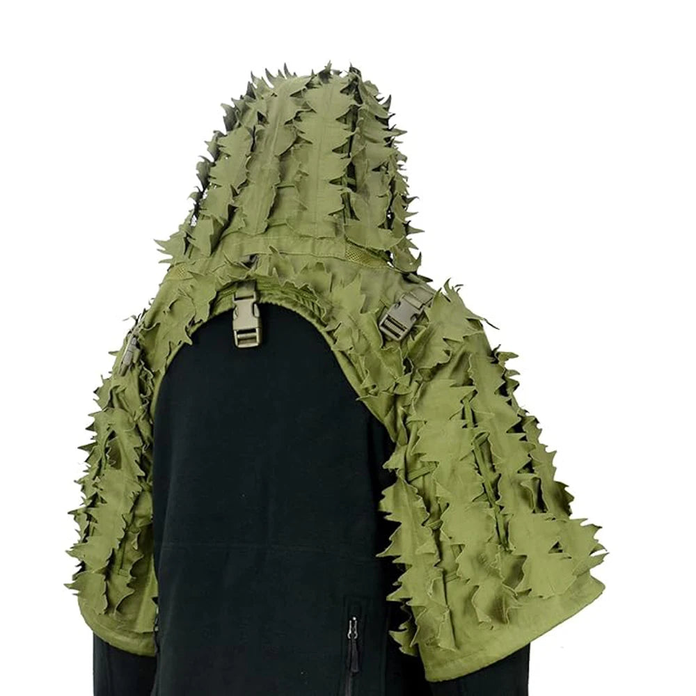 Ghillie Suit Set | Camouflage Hunting Poncho, Base, Cape & Sniper Viper Hood for Airsoft & Paintball