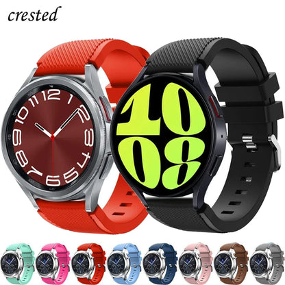 20mm/22mm Silicone Watch Strap for Samsung Galaxy Watches - Replacement Bracelet for Galaxy Watch 4, 5, 5 Pro, 6 Classic, 46mm, Watch 3, Active 2, S3 & S2