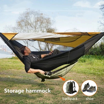 Portable Outdoor Storage Hammock - Small Camping Organizer for Clothes, Shoes & Gear