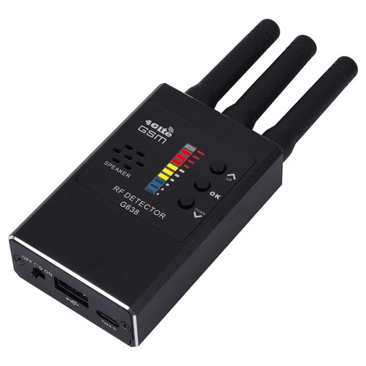 G638 Anti-Spy Wireless RF Signal Detector — GSM, GPS Tracker & Hidden Camera Finder, Professional Military Version