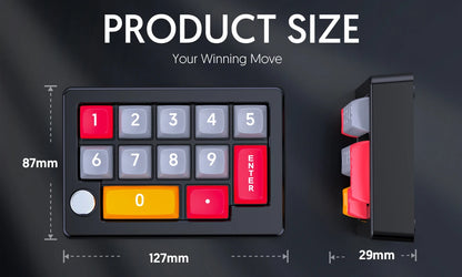 13-Key Programmable Mechanical Mini Keyboard – Hot-Swappable Switches with 7-Color RGB Lighting for Gaming