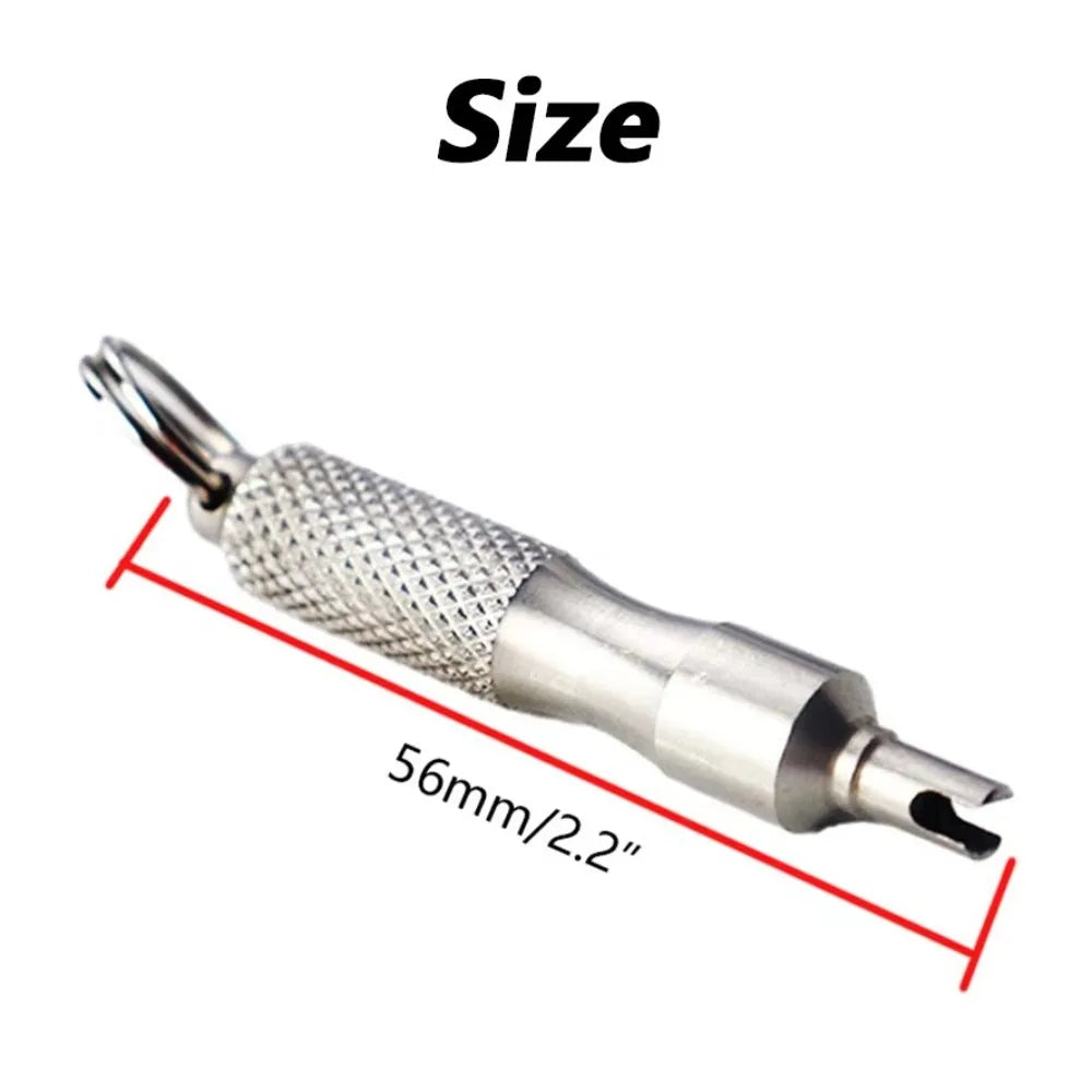 Universal Stainless Steel Tire Valve Core Remover Tool – Anti-Rust Screwdriver with Key Ring & Valve Wrench