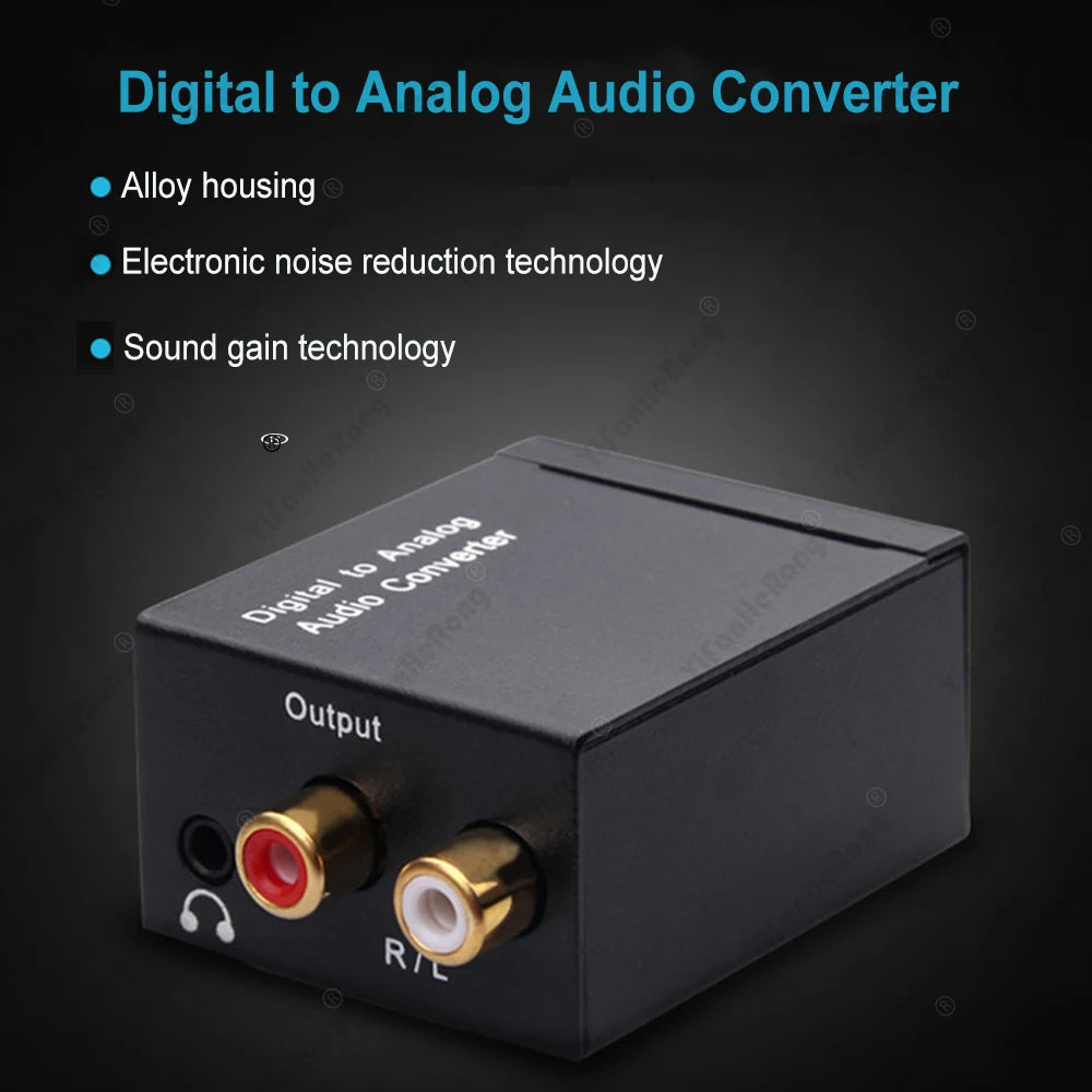 Digital to Analog Audio Converter — Coaxial & Optical Toslink to 3.5mm Jack for RCA SPDIF Stereo Amplifier