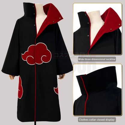 HOLOUN Anime Uchiha Itachi & Sasuke Cosplay Cloak – Embroidered Hawk Team Akatsuki Costume for Christmas