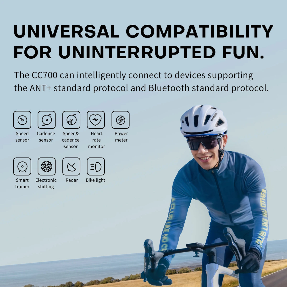 GEOID CC700/PRO Bike Computer - Wireless Color Screen Cycling Speedometer with ANT+, WiFi, IPX7 Waterproof & Odometer