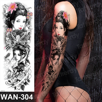 Large Temporary Leg Tattoos for Women - Sexy Animal & Anime Skull Water Transfer Body Art Stickers