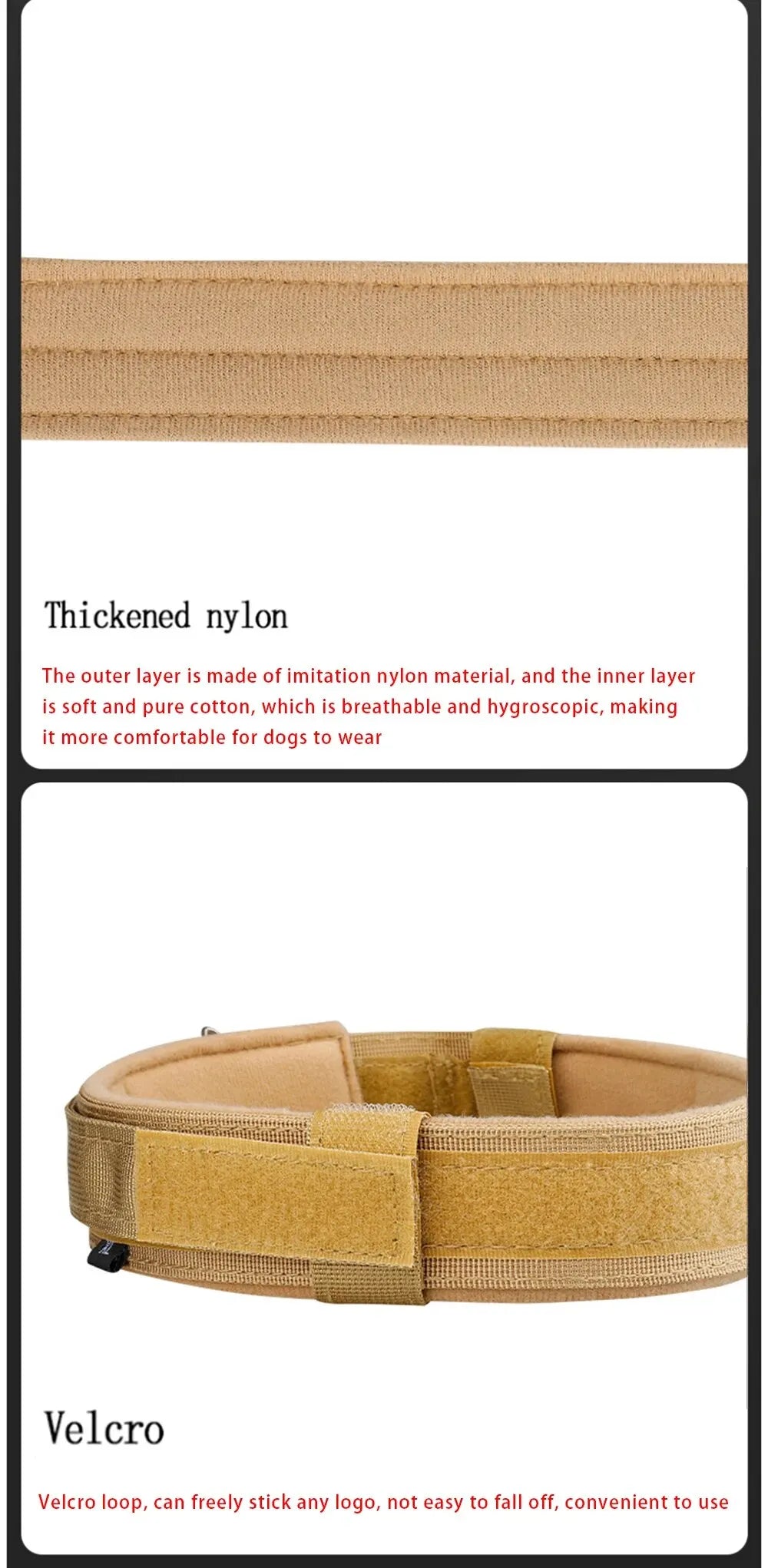 Outdoor Tactical Nylon Dog Collar with Metal Buckle – Breathable Training Collar for Medium & Large Dogs