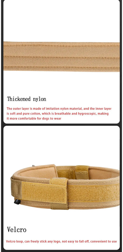 Outdoor Tactical Nylon Dog Collar with Metal Buckle – Breathable Training Collar for Medium & Large Dogs