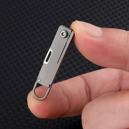 Portable Titanium Alloy Mini Folding Knife Keychain – Sharp Compact Unboxing Tool Pendant