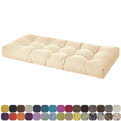 Linen Fabric Window Seat Cushion – 6CM Thick Custom Bench Pad for Bay Windows, Patio Chairs & Garden Home Seating Comfort