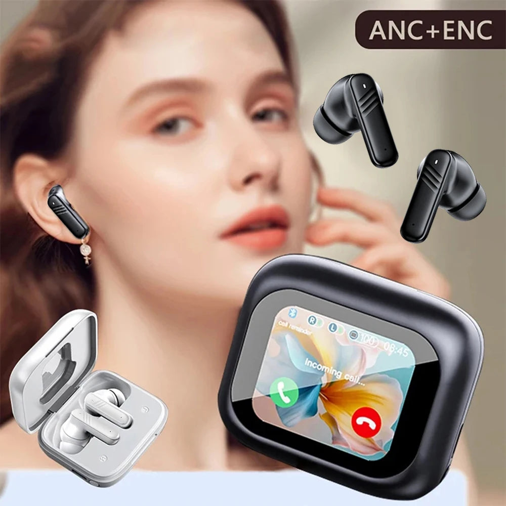 New Full Touch ANC Bluetooth 5.4 Earphones – HiFi Stereo Noise Cancelling Wireless In-Ear Earbuds with Mic & ENC