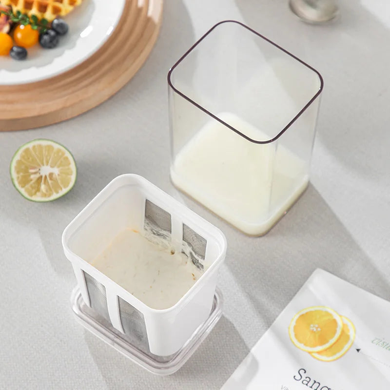Greek Yogurt Maker with Stainless Steel Strainer – Whey Separator & Cheese Moisture Filter Kitchen Tool