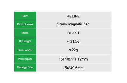 RELIFE RL-091 Strong Magnetic Screw Storage Pad – Partitioned Absorption Mat for Metal Parts Organization and Repair Work