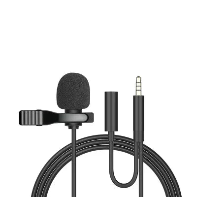 Portable USB Lavalier Microphone - 1.5M Clip-On Condenser Lapel Mic with USB, 3.5mm & Type-C Compatibility