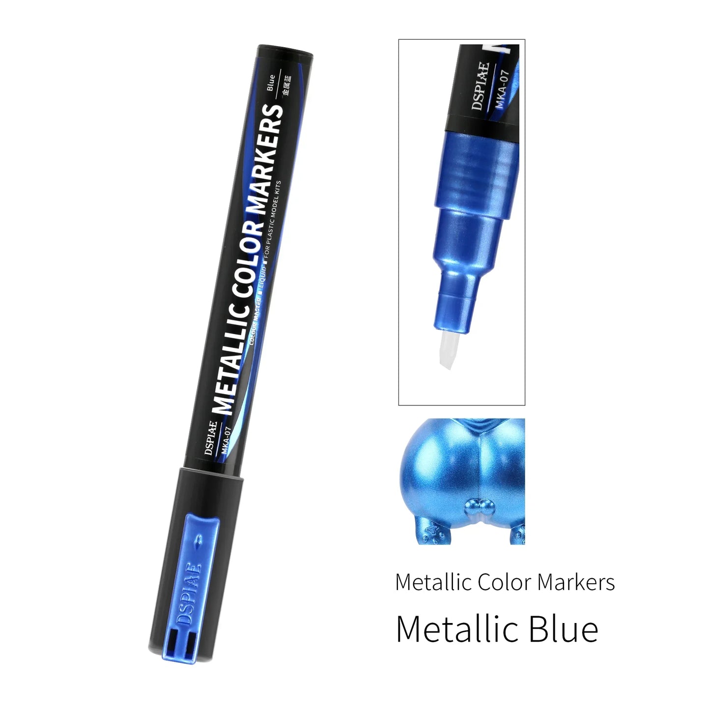 DSPIAE MKA Super Metallic Brush Marker Pens – Water-Based Eco-Friendly Paint Pens (Pink, Orange, Red, Blue, Green, Silver, Gold)