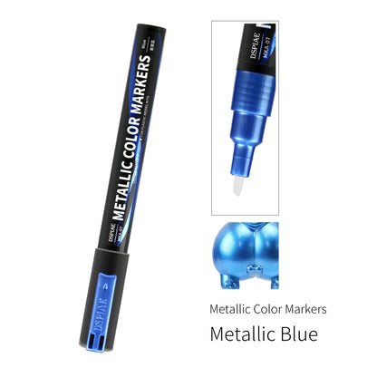 DSPIAE MKA Super Metallic Brush Marker Pens – Water-Based Eco-Friendly Paint Pens (Pink, Orange, Red, Blue, Green, Silver, Gold)