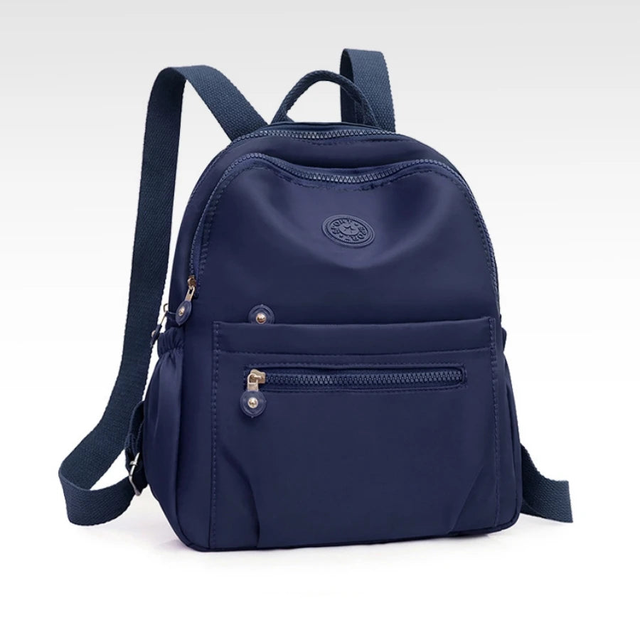 Solid Color Nylon Backpack - Lightweight, Fashion Daypack for Work and Travel, Luggage-Hangable School Bag