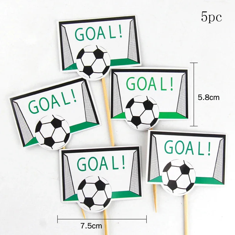 Soccer Cake Topper (Boy) – Football Party Decorations & Happy Birthday Cake Picks for Kids