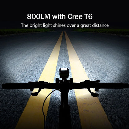 4 Mode USB Bike Light Lamp – Bicycle Computer with 3-Mode Horn, Flashlight, LED Front Lights, Speedometer, and Headlight