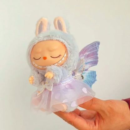 17cm Mini Plush Doll Outfit — K-Pop EXO Labubu Idol V2 Bow Princess Dress Accessories for Gift