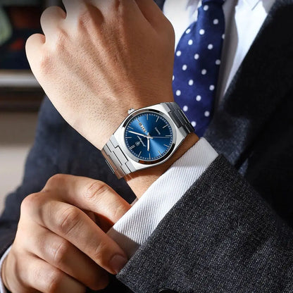 POEDAGAR Luxury Men's Watch – Waterproof Luminous Quartz with Date and Week, Stainless Steel, Casual with Box