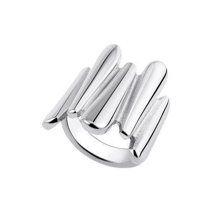 Vintage Stainless Steel Chunky Ring – Punk Irregular Adjustable Open Ring for Women, Wedding Jewelry Gift