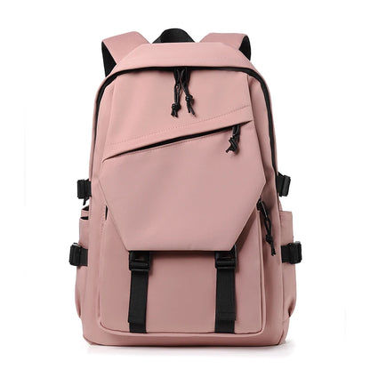 15 Inch Polyester Waterproof Men’s Backpack – Simple, Fashionable Student & Couple Computer Bag