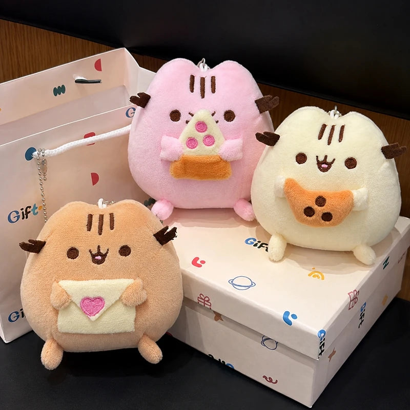 Cute Cat Plush Doll - Anime Ice Cream, Pizza, and Cake Stuffed Toy for Desk, Bedroom Decor, Birthday and Christmas Gifts