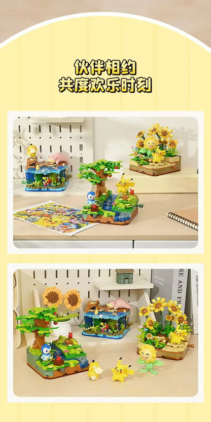 New Anime Pokémon DIY Building Block Toys – Pikachu, Sylveon, Togepi Cartoon Figures for Home Decoration