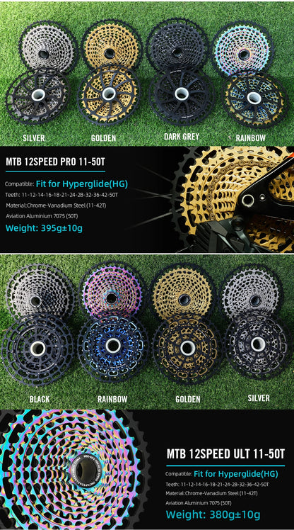 SPEDAO 12-Speed 10-50T Bicycle Cassette – 12V MTB Freewheel Sprocket for SX NX GX, XD & HG Compatible