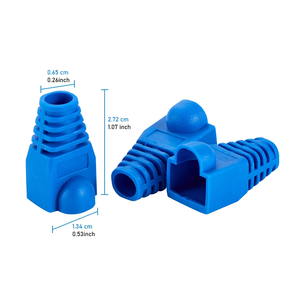 Mixed Color RJ45 Ethernet Cable Boots — Strain Relief Covers for CAT5E/CAT6 Connector Plugs