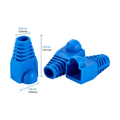Mixed Color RJ45 Ethernet Cable Boots — Strain Relief Covers for CAT5E/CAT6 Connector Plugs