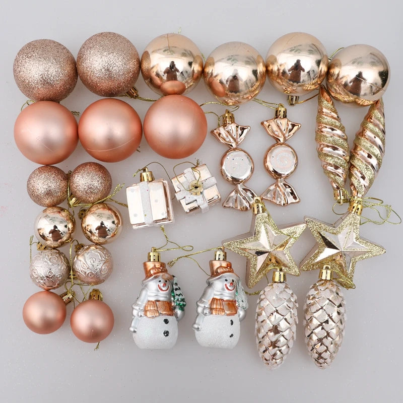Red Christmas Tree Ball & Candy Cane Ornament Set – Large Hanging Pendants for Holiday Home Decor 2024