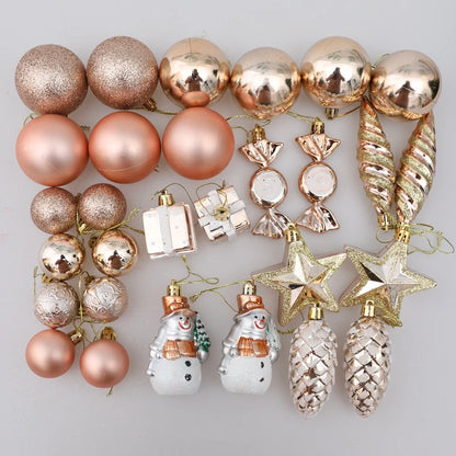 Red Christmas Tree Ball & Candy Cane Ornament Set – Large Hanging Pendants for Holiday Home Decor 2024