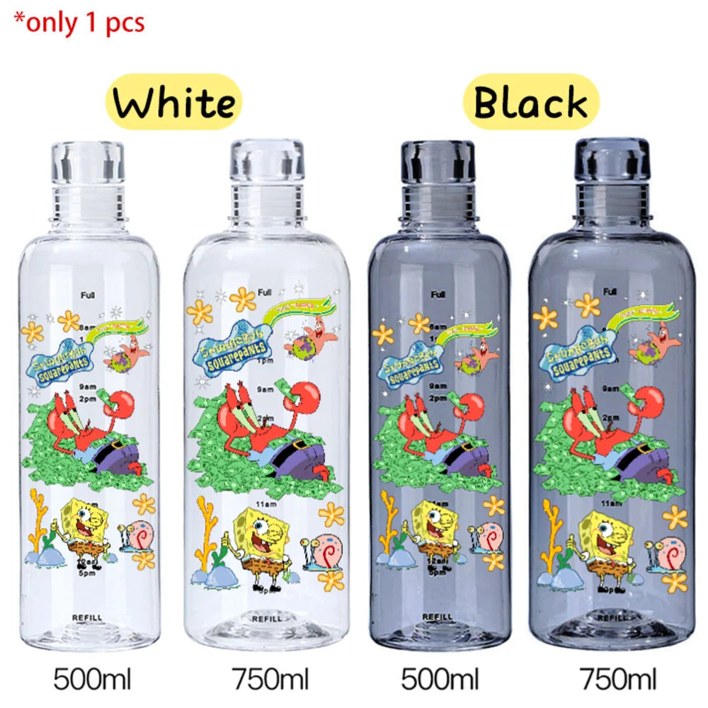 SpongeBob Graduated Water Cup - 500ml/750ml BPA-Free Plastic Bottle