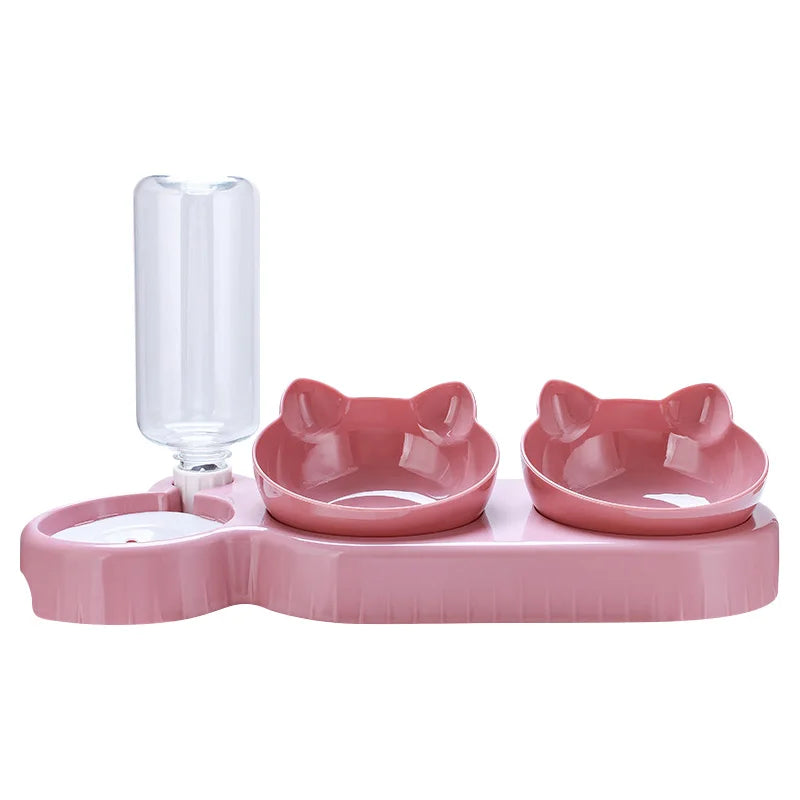 3-in-1 Automatic Cat Feeder – Double Bowl Water & Food Dispenser for Cats & Small Dogs