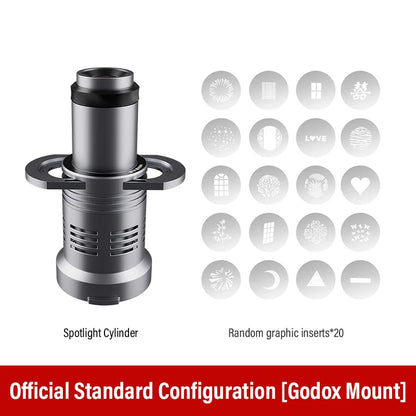 SOONPHO OT1 Bowens Mount Optical Snoot - 50mm Lens for Godox Flash & Studio Lights, Professional Outdoor Lighting Modifier