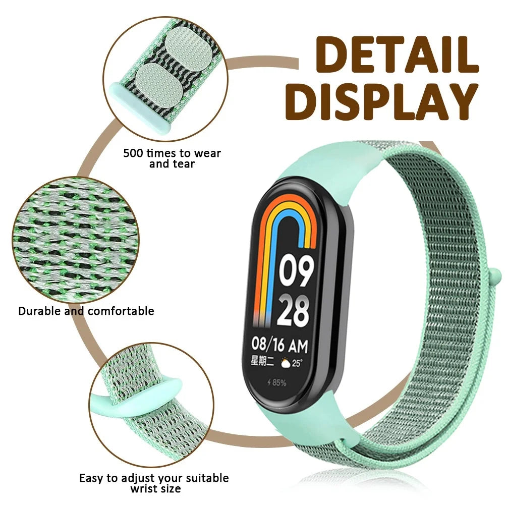 Nylon Loop Strap for Xiaomi Mi Band 9 & 8 NFC – Sport Replacement Wristband for Mi Band 7 6 5 4 3