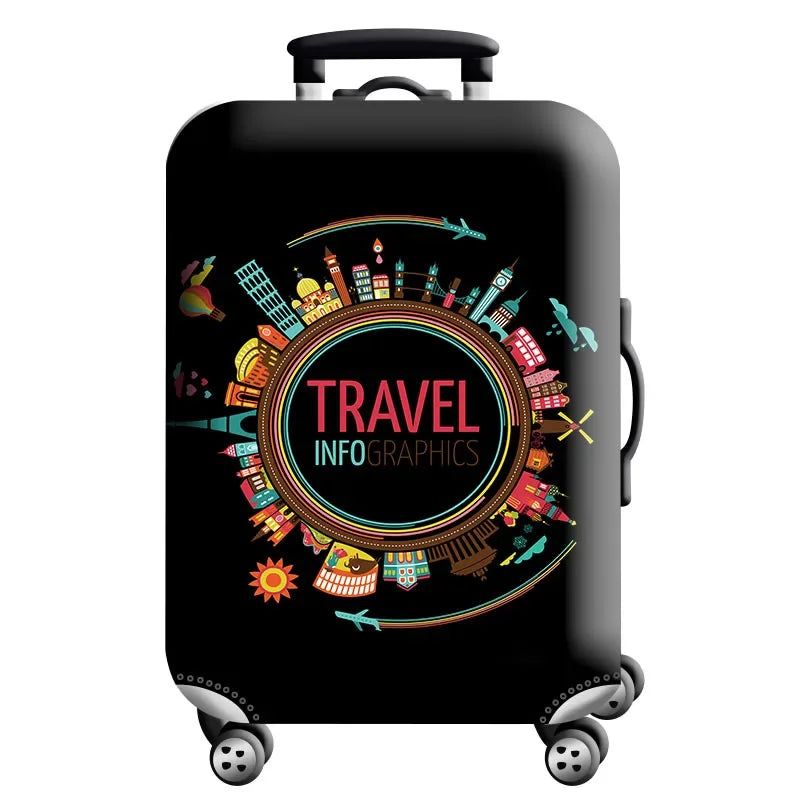 Stretch Fabric Luggage Cover — Dustproof Suitcase Protector for 18-32 Inch Travel Bags