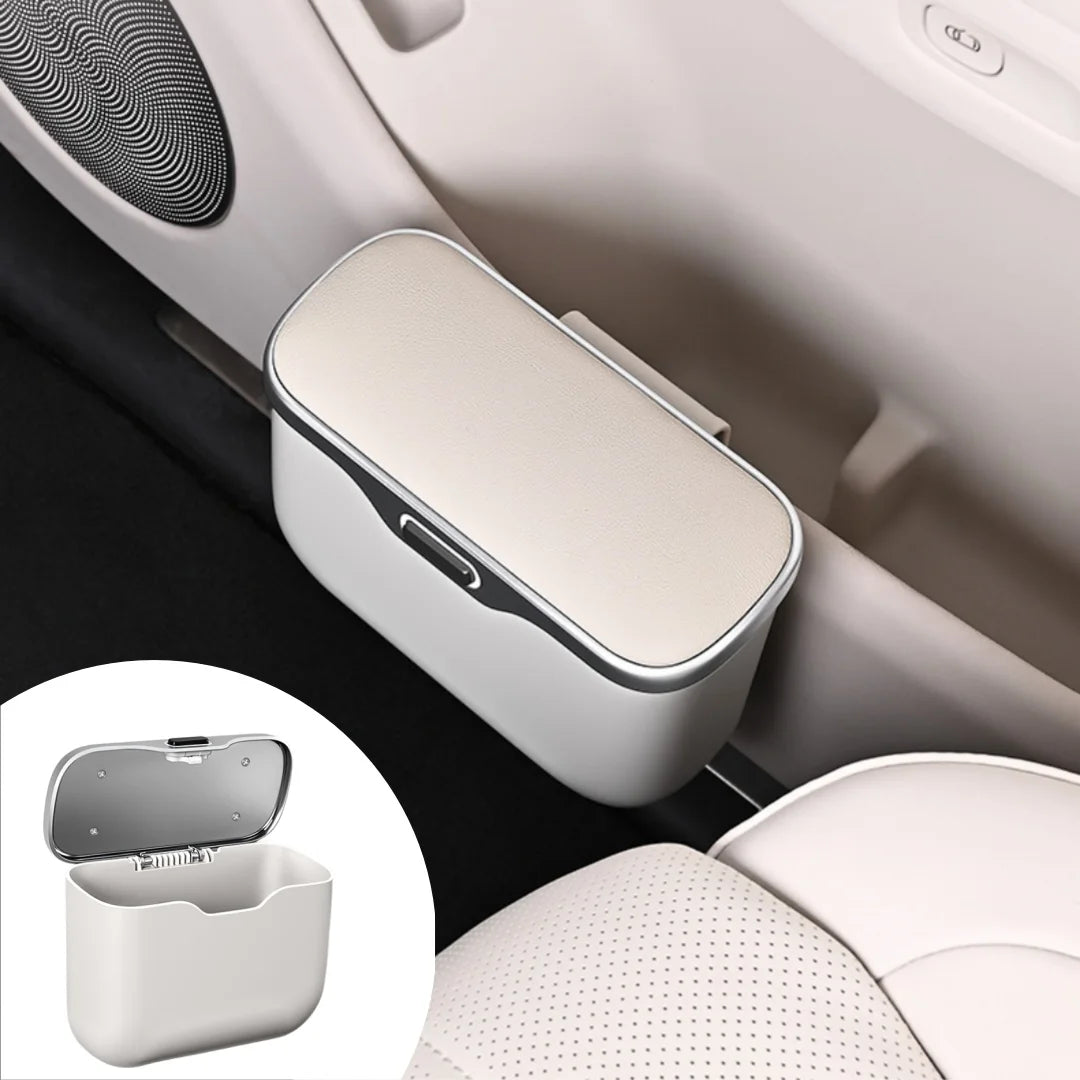 Multifunctional Car Trash Can with Lid – Hanging Storage Bin for Wet & Dry Use, Auto Interior Organizer Box Accessory
