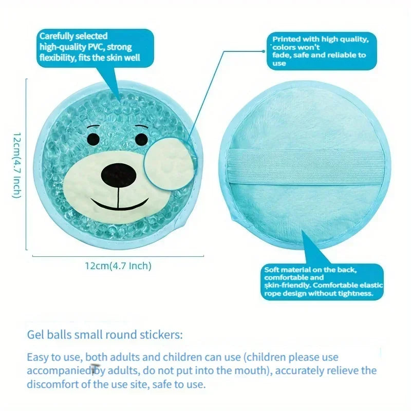 Reusable Cartoon Gel Ice Pack - Hot & Cold Compress for Elbow, Knee, Toothache & First Aid