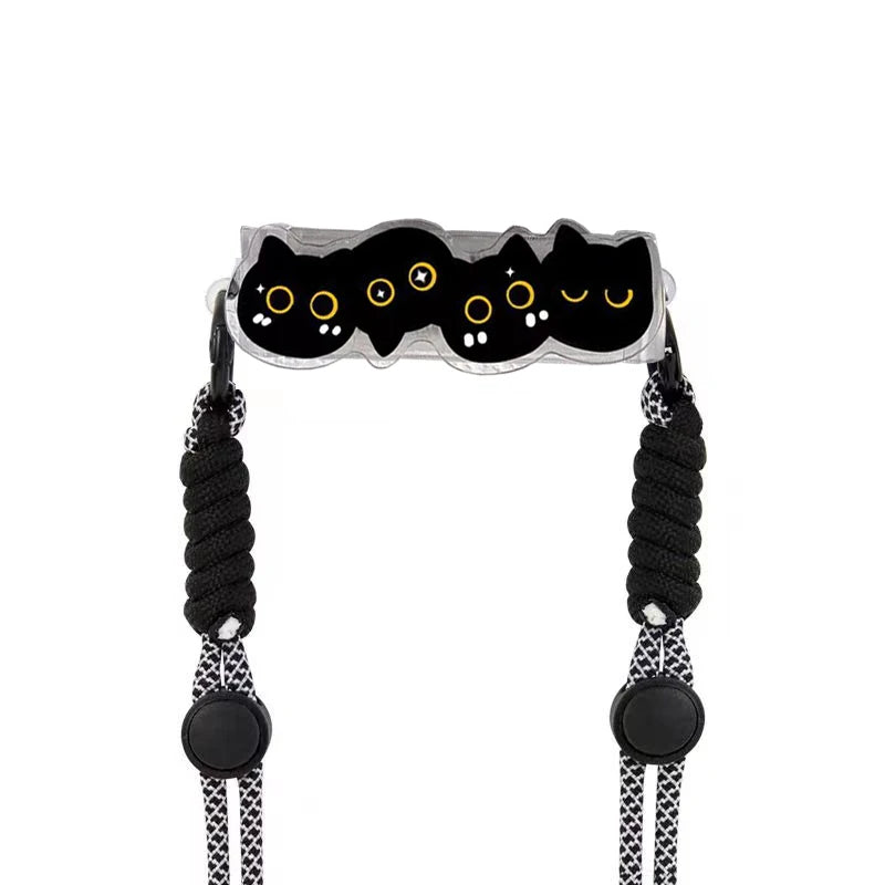 Cute Cartoon Cat & Dog Phone Lanyard – Adjustable Crossbody Shoulder Strap, Back Clip Hanging for Universal Mobile Phones