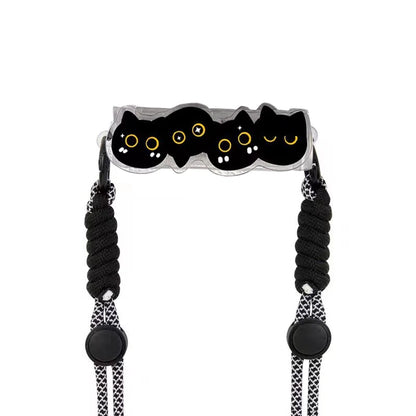 Cute Cartoon Cat & Dog Phone Lanyard – Adjustable Crossbody Shoulder Strap, Back Clip Hanging for Universal Mobile Phones
