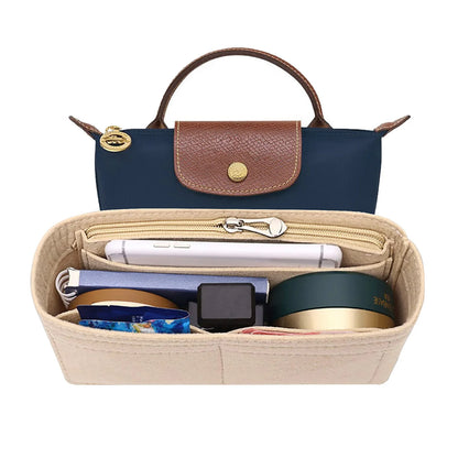 Felt Bag Insert Organizer — Purse & Handbag Organizer for Longchamp Mini Shoulder Bag