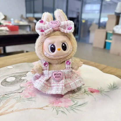 17cm Labubu Doll Clothes – Kpop EXO-Inspired Skirt & Sweater Outfit, V1 V2 Idol Clothing Gift