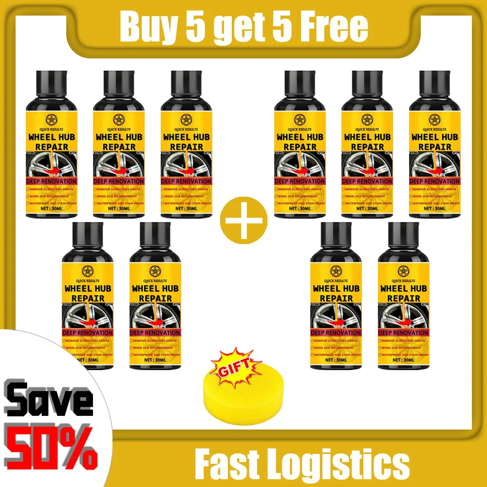 Car Rim Scratch Repair Paste - Wheel Alloy Repair Paint for Black, White & Silver Rims